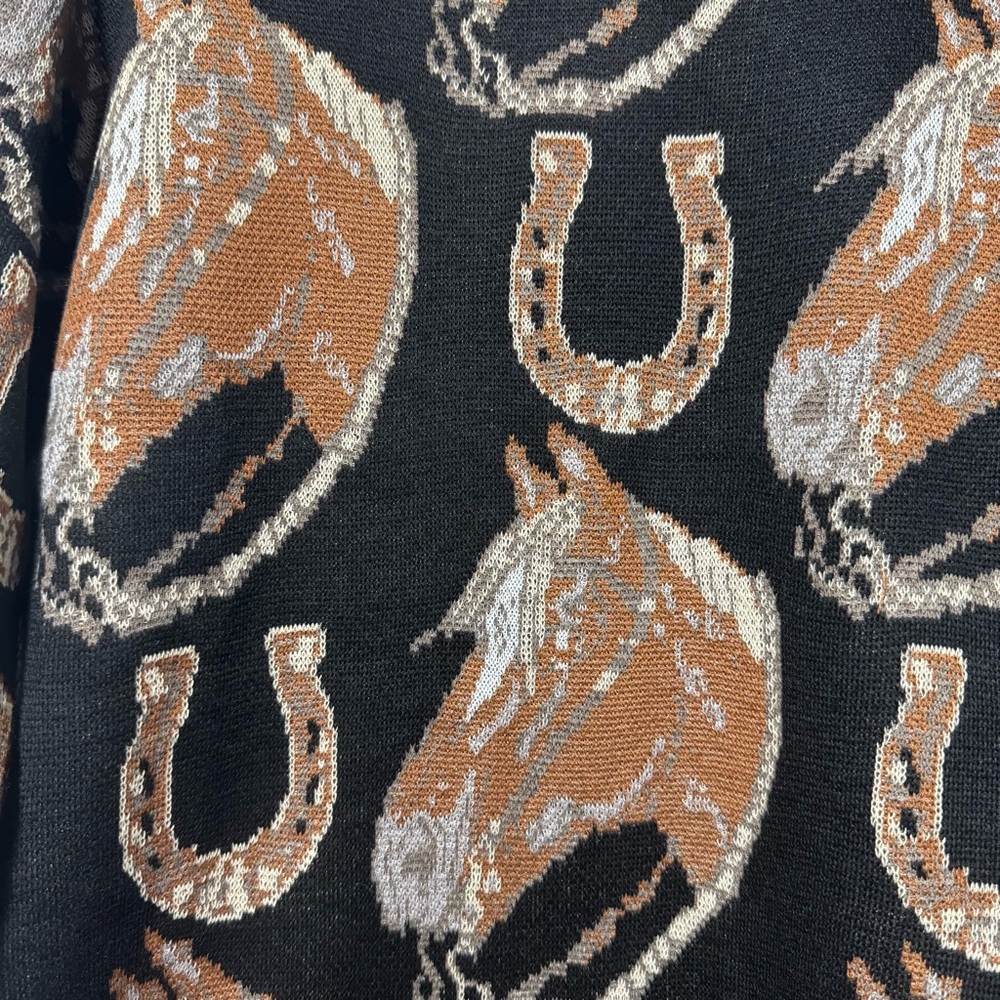 Western Patterned Oversized Mini Sweater Dress NWT - image 3